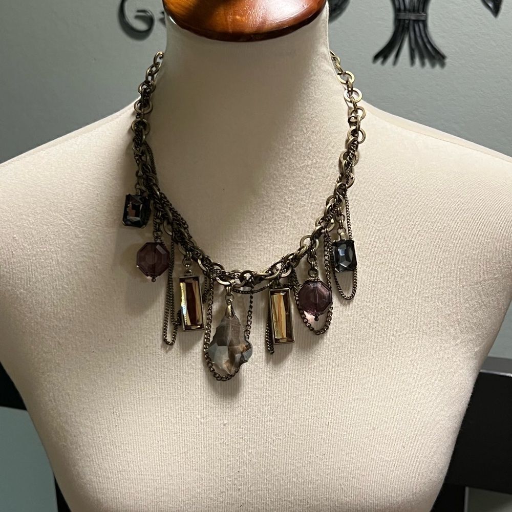 Premier DesignsβBrown and Purple Statement Necklace #PDNK2